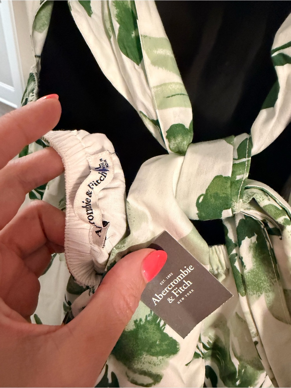 NWT Abercrombie & Fitch Maxi Dress with Green Floral Print - Picture 8 of 9